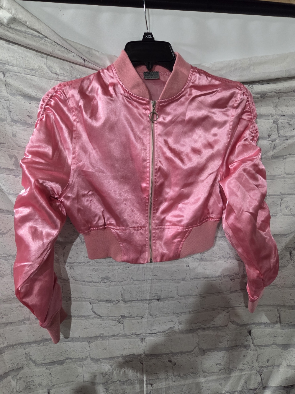 Women's Riflessi Pink Satin Bomber Jacket